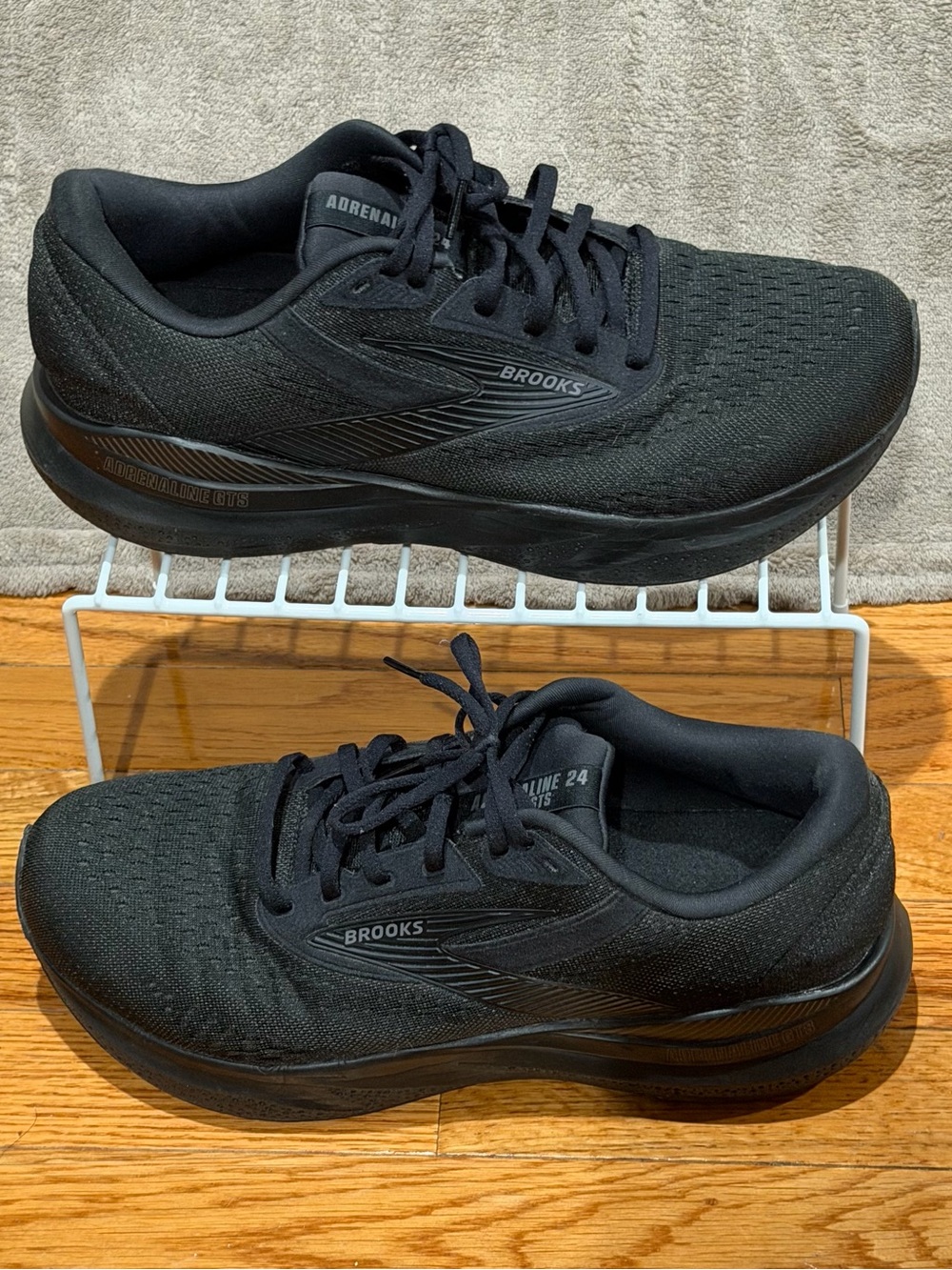 Brooks Adrenaline GTS 24 Men’s Triple Black Size 11 Extra Wide 4E Running Gym